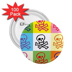 Skull 2 25  Button (100 Pack) by Siebenhuehner