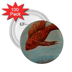 Gold Fish 2 25  Button (100 Pack) by rokinronda