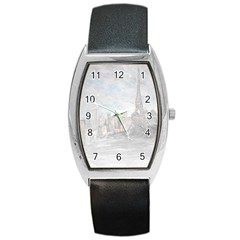 Eiffel Tower Paris Tonneau Leather Watch by rokinronda