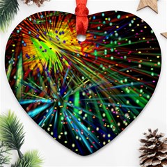 Exploding Fireworks Heart Ornament