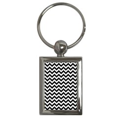 Black And White Zigzag Key Chain (rectangle)