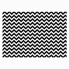 Black And White Zigzag Glasses Cloth (large, Two Sided)