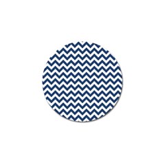 Dark Blue And White Zigzag Golf Ball Marker