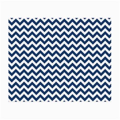 Dark Blue And White Zigzag Glasses Cloth (small, Two Sided)