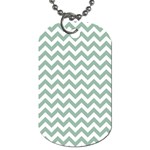 Jade Green And White Zigzag Dog Tag (One Sided) Front