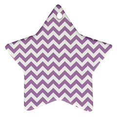 Lilac And White Zigzag Star Ornament