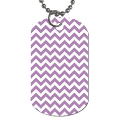 Lilac And White Zigzag Dog Tag (two-sided)  by Zandiepants