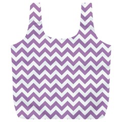 Lilac And White Zigzag Reusable Bag (xl)