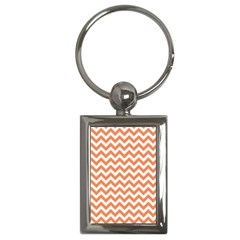 Orange And White Zigzag Key Chain (rectangle)