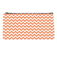 Orange And White Zigzag Pencil Case