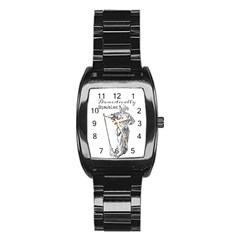 Domestically Disabled Stainless Steel Barrel Watch