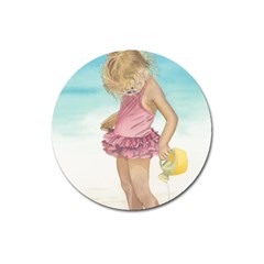 Beach Play Sm Magnet 3  (round) by TonyaButcher