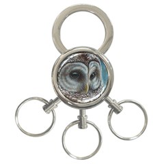 Barred Owl 3-ring Key Chain