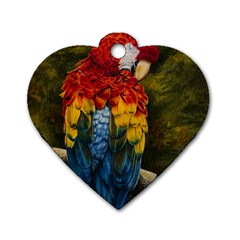 Preening Dog Tag Heart (two Sided)