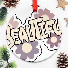 Beautiful Floral Art Round Ornament (two Sides)