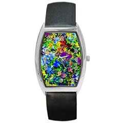 The Neon Garden Tonneau Leather Watch