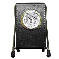 Flower Child Of Hope Stationery Holder Clock