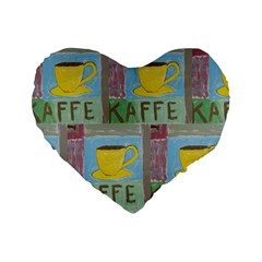 Kaffe Painting 16  Premium Heart Shape Cushion 