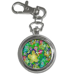 Beautiful Flower Power Batik Key Chain Watch