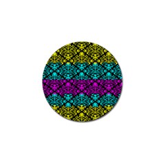 Cmyk Damask Flourish Pattern Golf Ball Marker