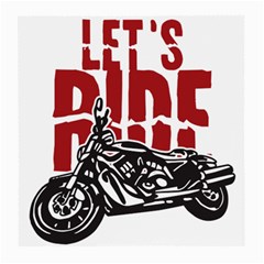 Red Text Let s Ride Motorcycle Glasses Cloth (medium, Two Sides)