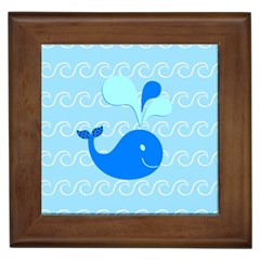 Playing In The Waves Framed Ceramic Tile