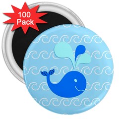 Playing In The Waves 3  Button Magnet (100 Pack)