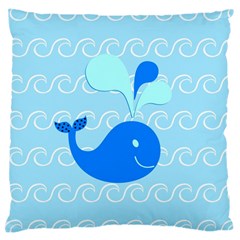 Playing In The Waves Large Cushion Case (single Sided)  by StuffOrSomething