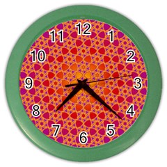 Radial Flower Wall Clock (color)