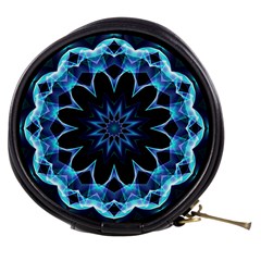 Crystal Star, Abstract Glowing Blue Mandala Mini Makeup Case by DianeClancy