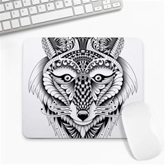 Ornate Foxy Wolf Large Mouse Pad (rectangle)