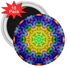 Psychedelic Abstract 3  Button Magnet (10 Pack)