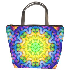 Psychedelic Abstract Bucket Handbag by Colorfulplayground