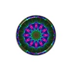 Star Of Leaves, Abstract Magenta Green Forest Golf Ball Marker 10 Pack (for Hat Clip) Front