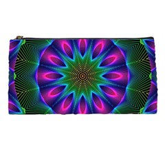 Star Of Leaves, Abstract Magenta Green Forest Pencil Case