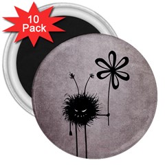 Evil Flower Bug Vintage 3  Button Magnet (10 Pack)