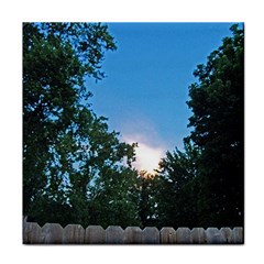 Coming Sunset Accented Edges Face Towel