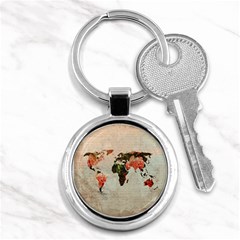 Vintageworldmap1200 Key Chain (round)