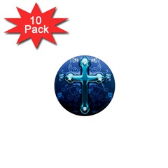 Glossy Blue Cross Live Wp 1 2 S 307x512 1  Mini Button Magnet (10 Pack)