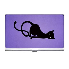 Purple Gracious Evil Black Cat Business Card Holder