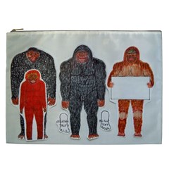 1 Neanderthal & 3 Big Foot,on White, Cosmetic Bag (xxl) by creationtruth