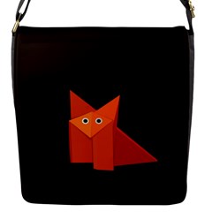 Dark Cute Origami Fox Flap Closure Messenger Bag (small)