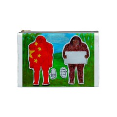 2 Yeh Ren,text & Flag In Forest  Cosmetic Bag (medium) by creationtruth