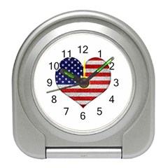 Grunge Heart Shape G8 Flags Desk Alarm Clock by dflcprints