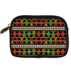 Aztec Style Pattern Digital Camera Leather Case by dflcprints