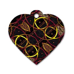 Luxury Futuristic Ornament Dog Tag Heart (two Sided)