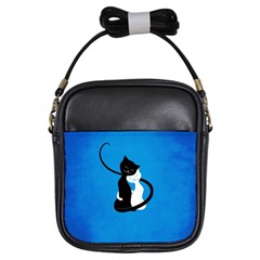 Blue White And Black Cats In Love Girl s Sling Bag by CreaturesStore