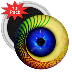 Eerie Psychedelic Eye 3  Button Magnet (10 Pack) by StuffOrSomething