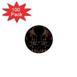 Skull Poster Background 1  Mini Button (100 pack) Front