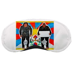 2 Yeti, 1 Text On Tibetan Flag, Sleeping Mask